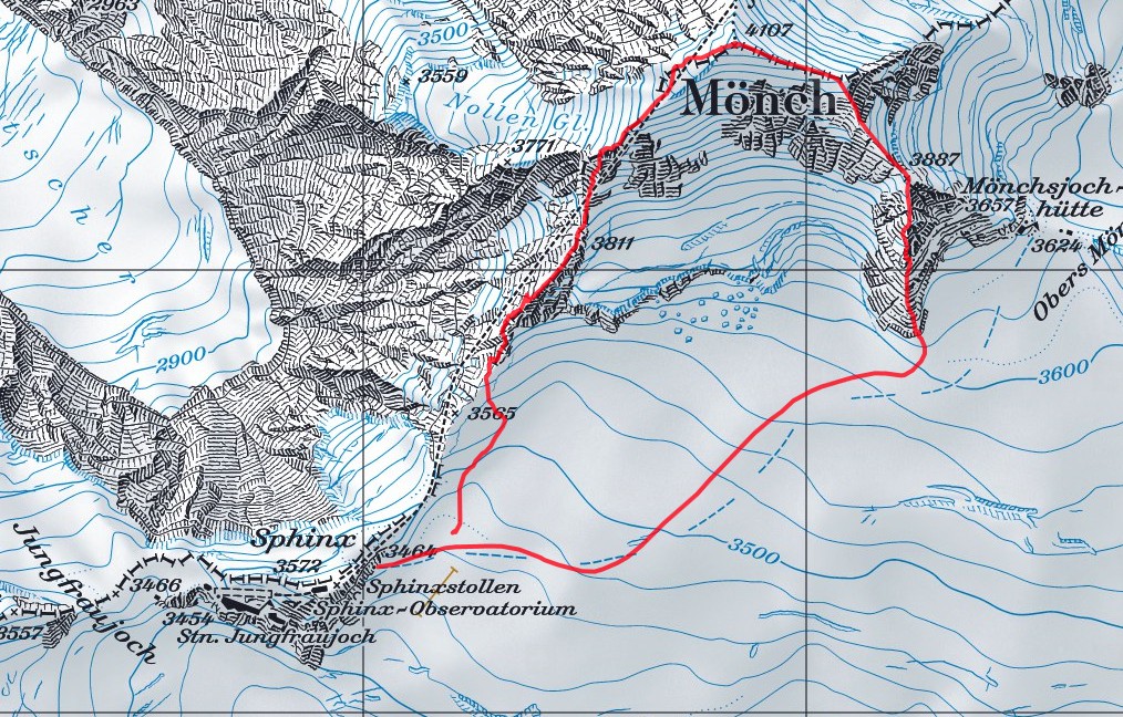 Zu Beginn eine Übersicht auf die Route. Auf meinen Bergtouren arbeite ich mit dem Satmap Active 12 GPS mit Swisstopo Skitouren Routen. Erhältlich beim (www.trailshop.ch) in Küssnacht am Rigi.